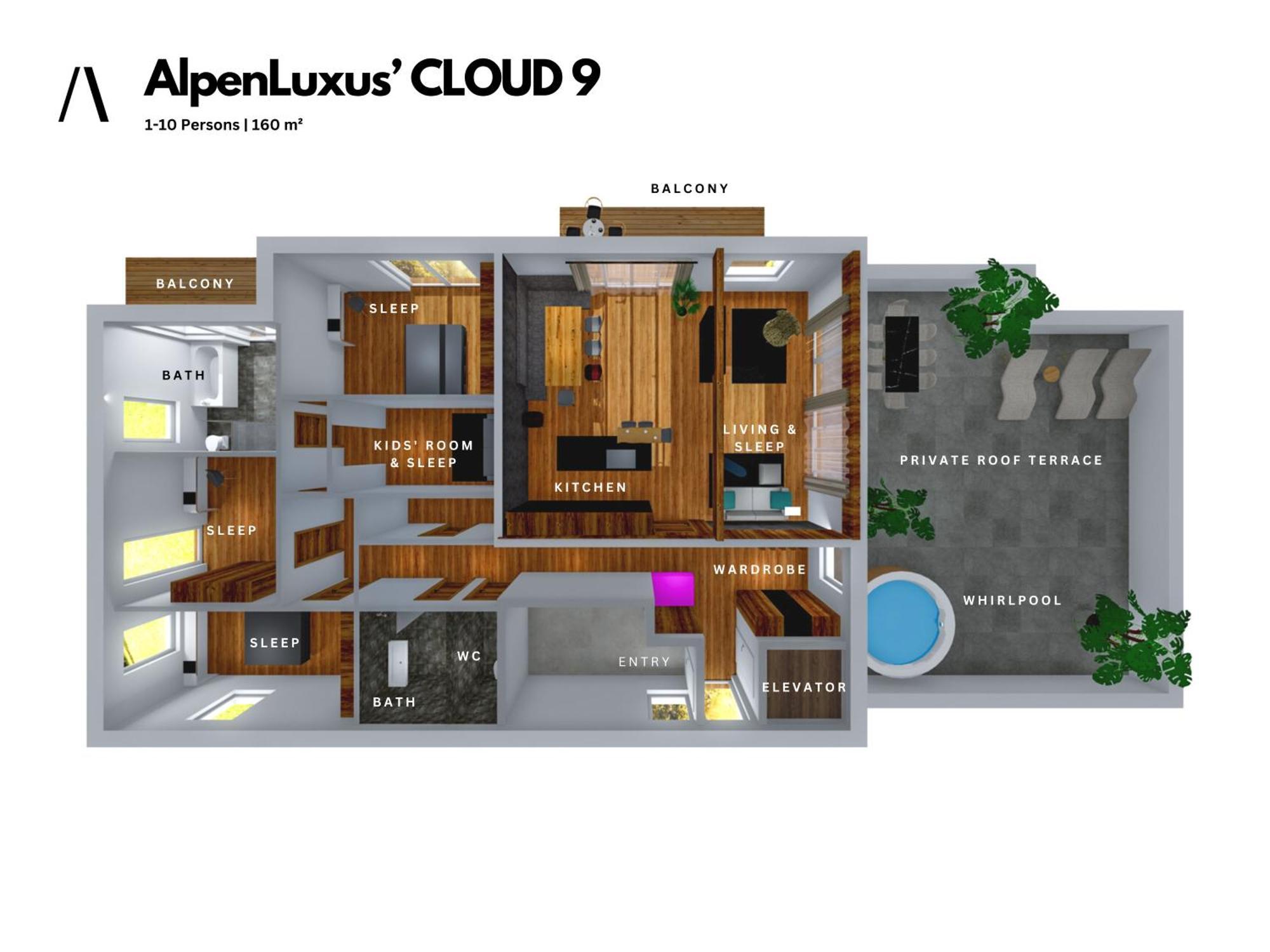 Alpenluxus Presents Cloud 9 - Private Roof Terrace With Whirlpool Lejlighed Fügen Eksteriør billede